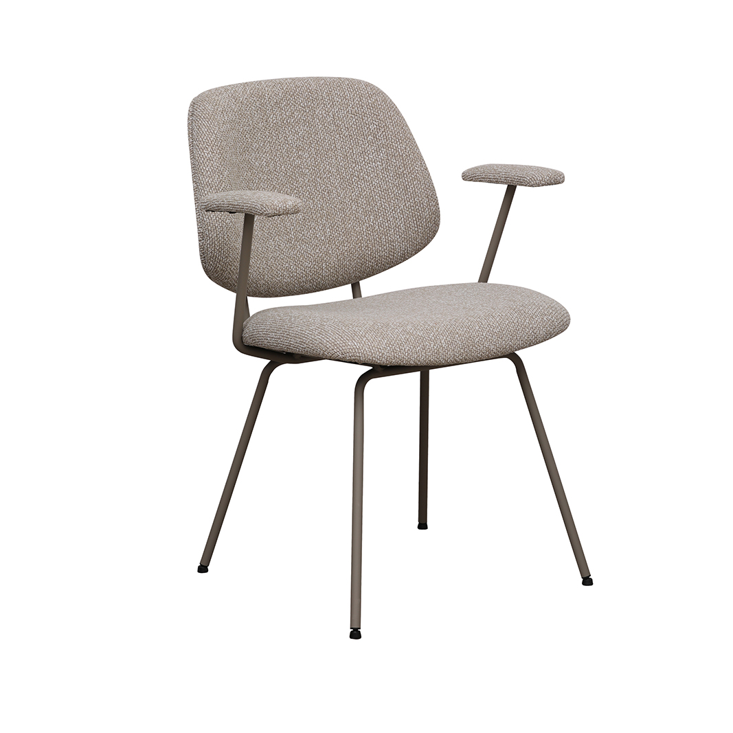 Eetkamerstoel I_Loreto - Zonder armleuning - Naturel Beige - Royal Boucle - LABEL51