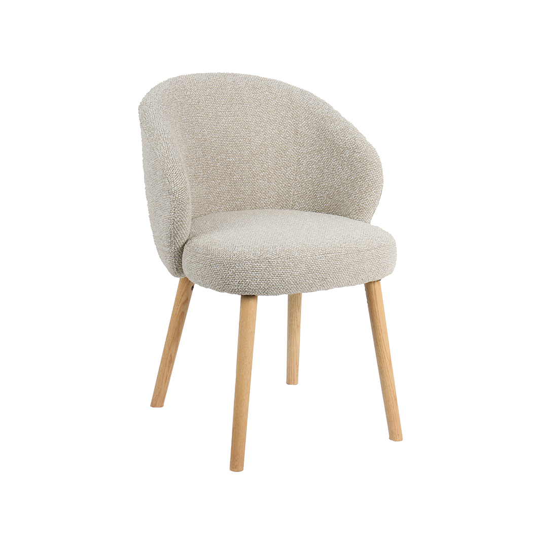 Eetkamerstoel I_Shiro - Zonder armleuning - Naturel Beige - Royal Boucle - LABEL51
