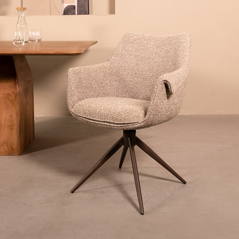 Eetkamerstoel I_Narumi - Zonder armleuning - Mushroom - BRUIN - Royal Boucle - Design - LABEL51