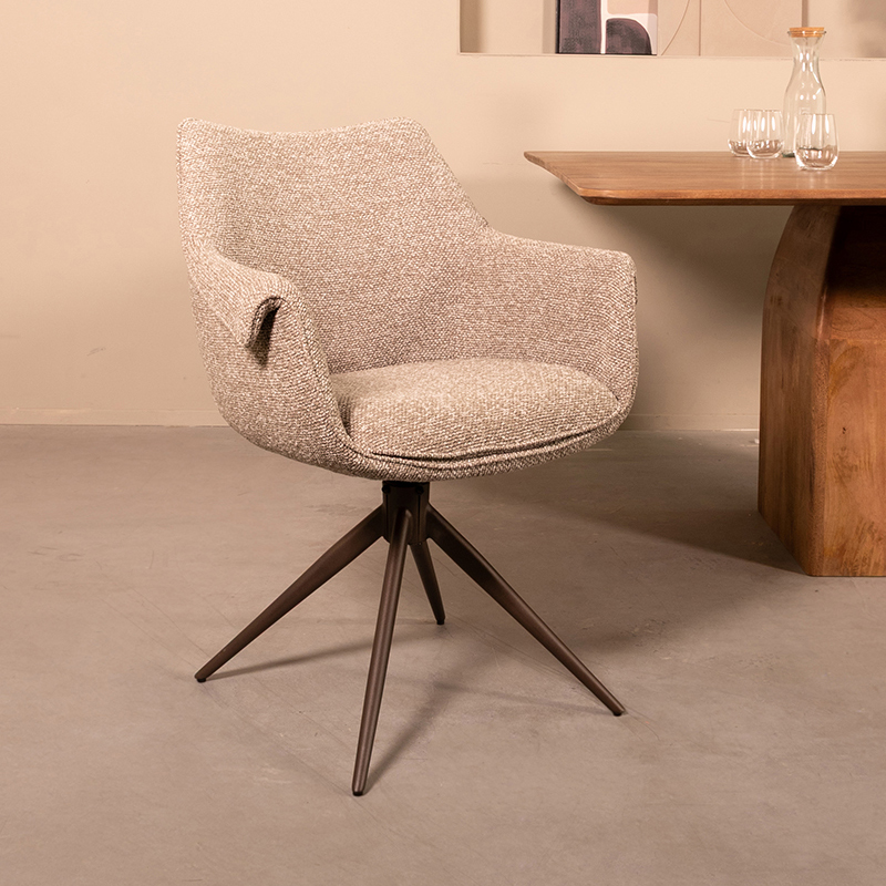 Eetkamerstoel I_Narumi - Zonder armleuning - Mushroom - Bruin - Royal Boucle - Design - LABEL51