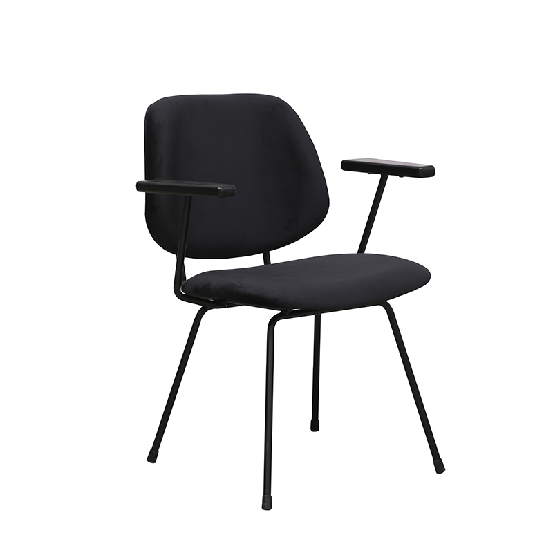 Eetkamerstoel I_Gastron - Zonder armleuning - Zwart - Fluweel - LABEL51