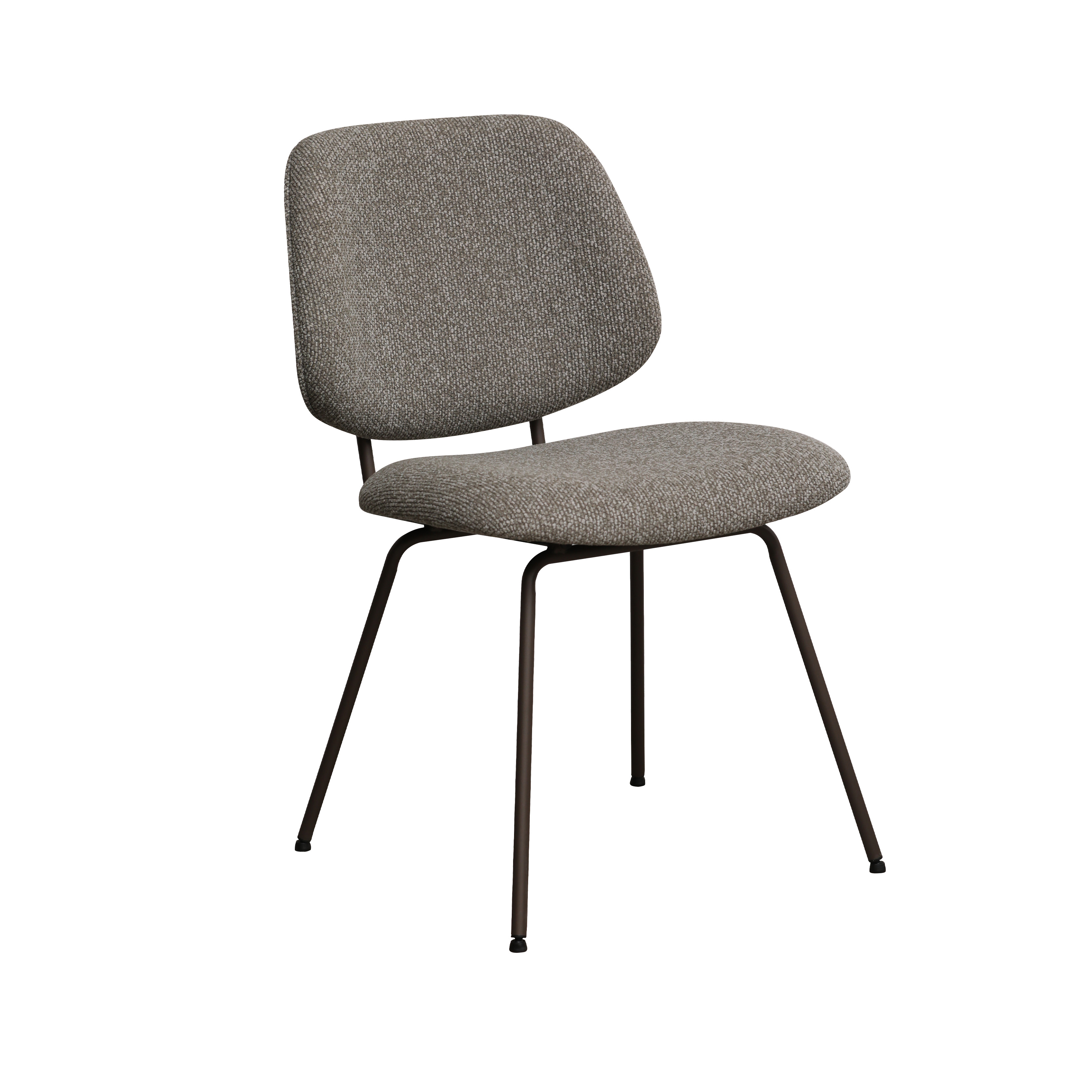 Eetkamerstoel I_Ravenna - Zonder armleuning - Mushroom - Bruin - Royal Boucle - LABEL51