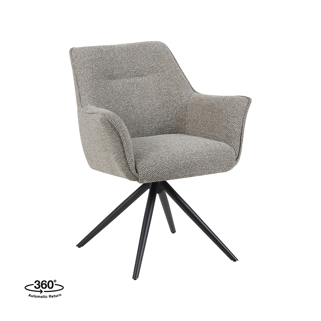 Eetkamerstoel I_Kimora - Zonder armleuning - Mushroom - BRUIN - Royal Boucle - Landelijk - LABEL51