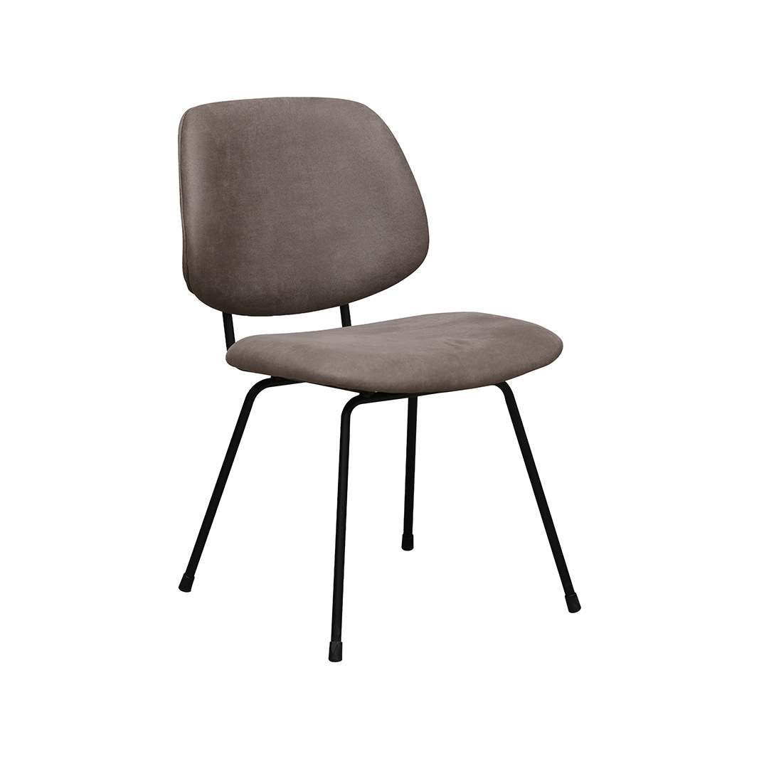 Eetkamerstoel I_Bello - Zonder armleuning - Taupe - BRUIN - Micro Suede - Modern - LABEL51