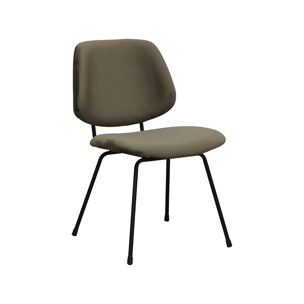 Eetkamerstoel I_Bello - Zonder armleuning - Hunter - Groen - Fluweel - Industrieel - LABEL51