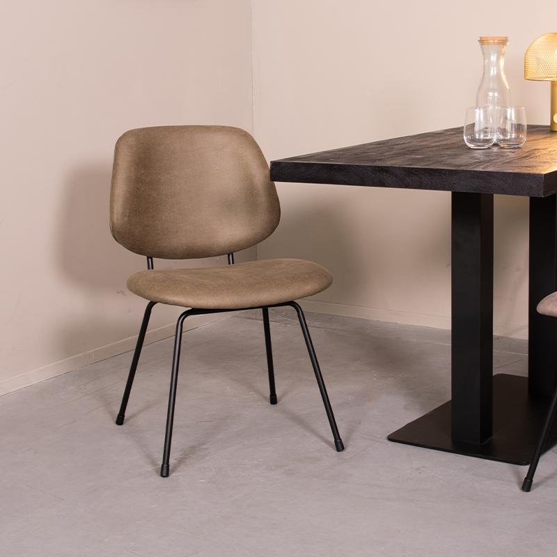 Eetkamerstoel I_Bello - Zonder armleuning - Moss - GROEN - Micro Suede - Modern - LABEL51