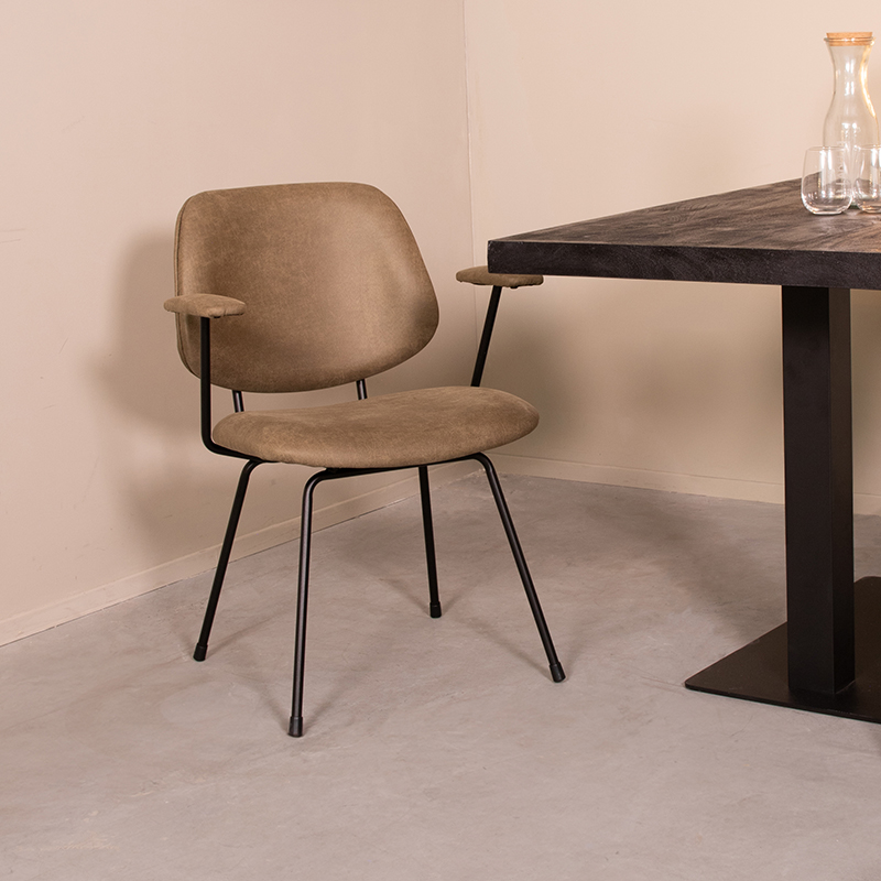 Eetkamerstoel I_Rivano - Zonder armleuning - Moss - GROEN - Micro Suede - Modern - LABEL51