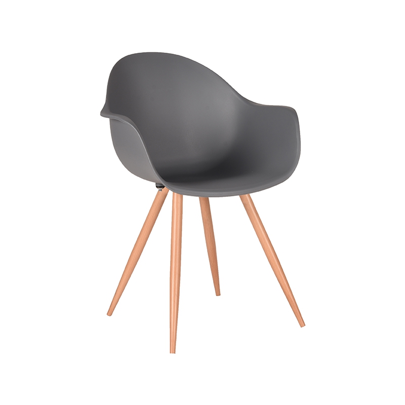 Eetkamerstoel I_Parma - Kuipstoel - Armleuning - Antraciet - GRIJS - - Modern - LABEL51