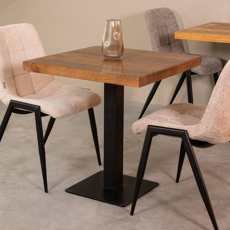 Eetkamertafel Restauranttafel - Nature - Naturel - Mangohout - Industrieel - LABEL51