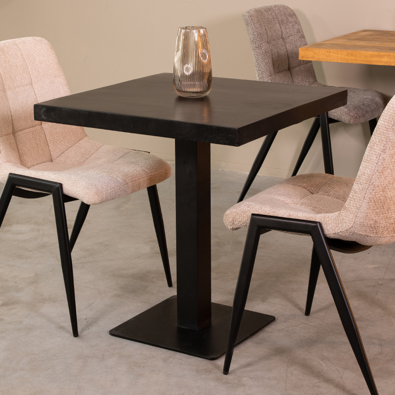 Eetkamertafel Restauranttafel - Zwart - Mangohout - Industrieel - LABEL51