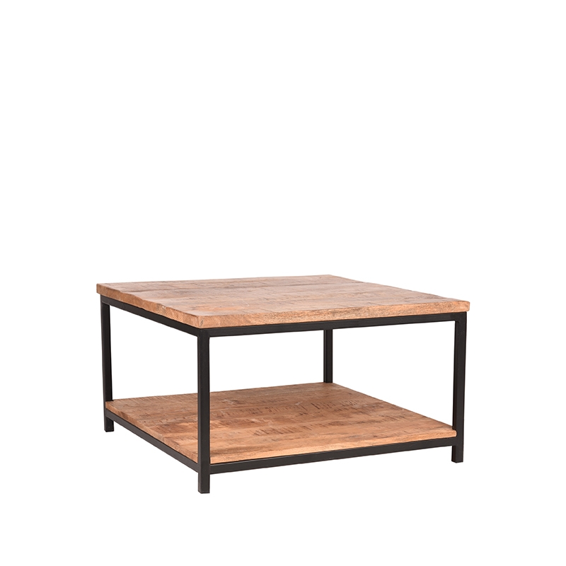LABEL51 Salontafel Vintage - Rough - Mangohout - 80x80 cm