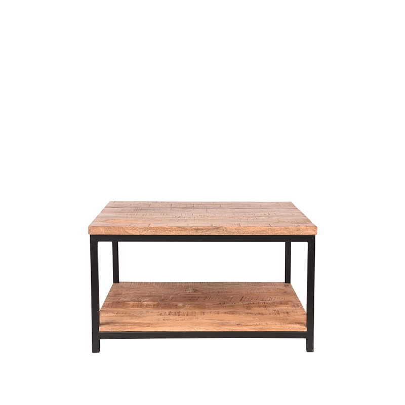 LABEL51 Salontafel Vintage - Rough - Mangohout - 80x80 cm