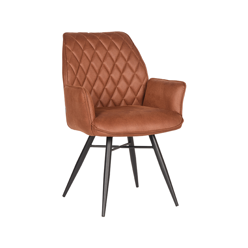 LABEL51 Eetkamerstoel Bink - Cognac - Microfiber