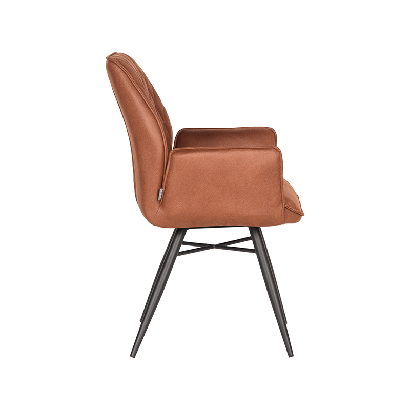 LABEL51 Eetkamerstoel Bink - Cognac - Microfiber