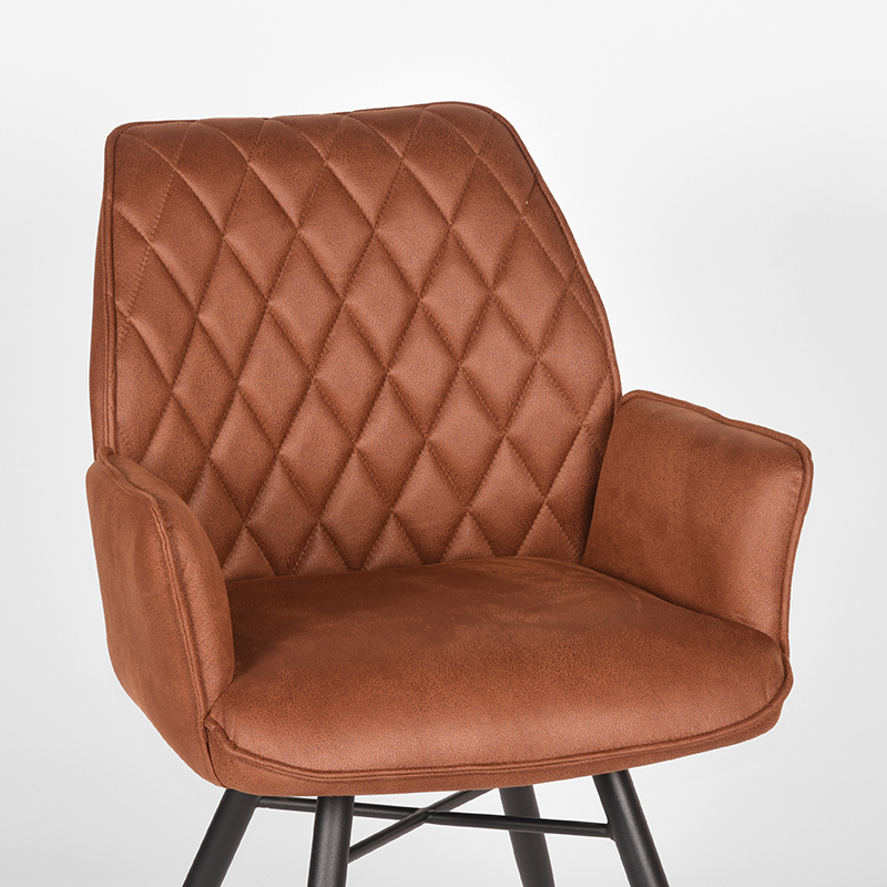 LABEL51 Eetkamerstoel Bink - Cognac - Microfiber