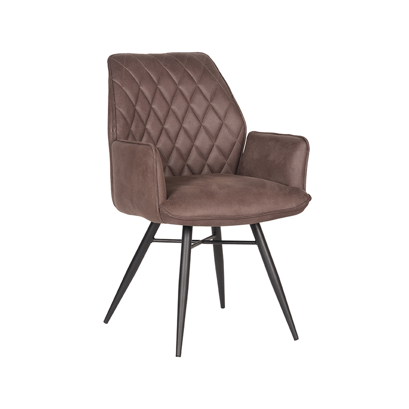 LABEL51 Eetkamerstoel Bink - Truffel grijs - Microfiber