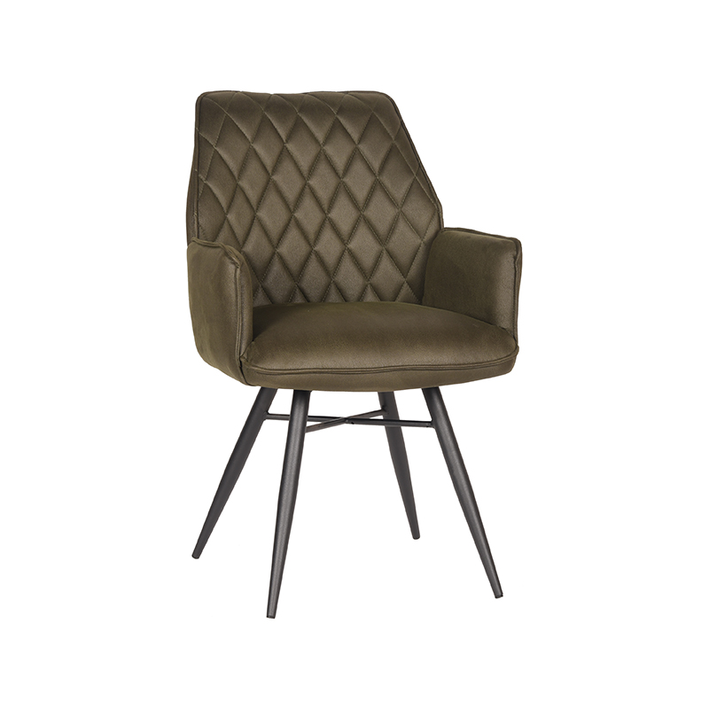 LABEL51 Eetkamerstoel Bink - Army green - Microfiber