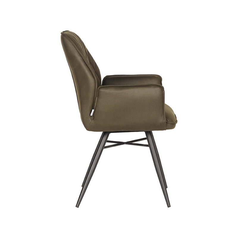 LABEL51 Eetkamerstoel Bink - Army green - Microfiber