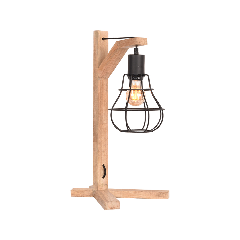 Tafellamp Drop - Zwart - Mangohout - LABEL51