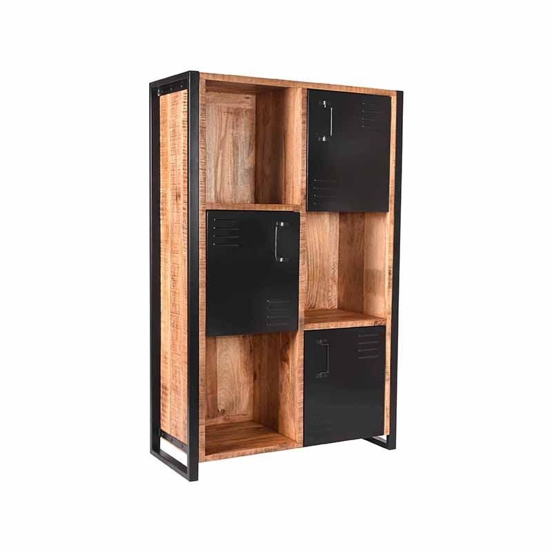 https://www.label51.nl/media/catalog/product/v/a/vakkenkast_brussels_rough_mangohout_zwart_metaal_100x45x160_cm_perspectief.jpg