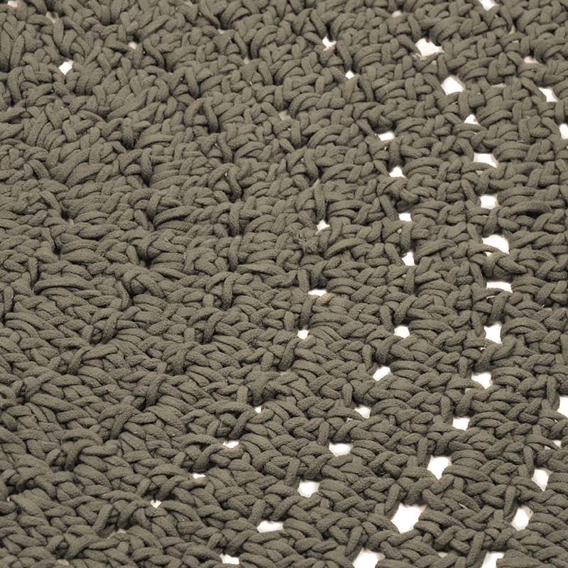 LABEL51 Vloerkleden Knitted - Army green - Katoen - 150x150 cm