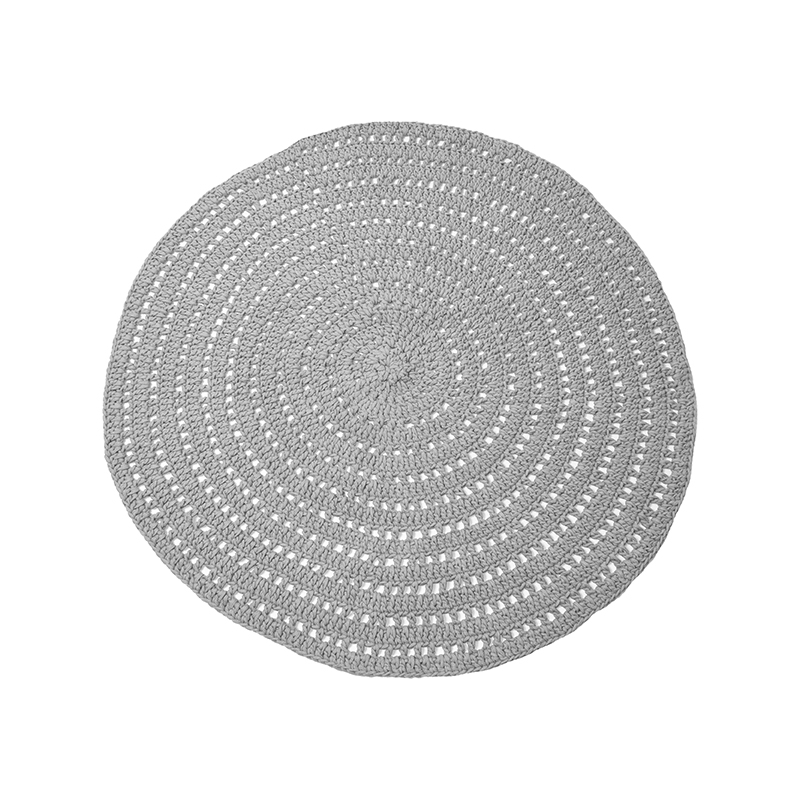 LABEL51 Vloerkleden Knitted - Grijs - Katoen - 150x150 cm